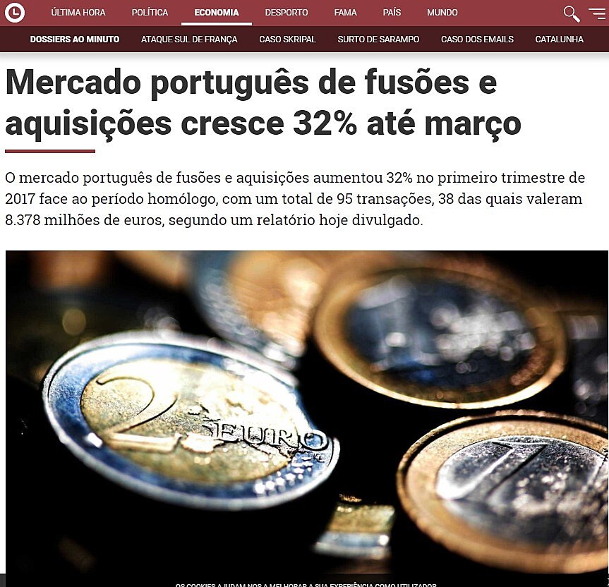 Mercado portugus de fuses e aquisies cresce 32% at maro